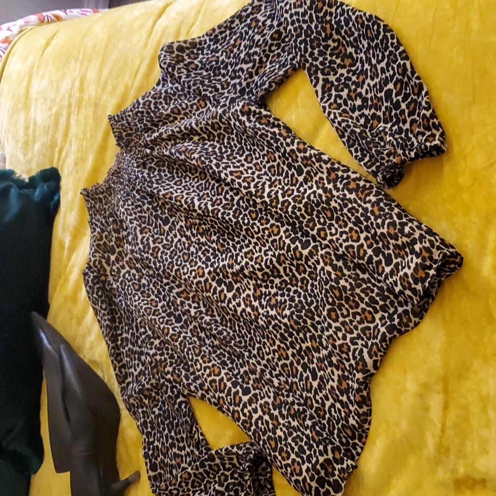 J.Crew Career Leopard print blouse sz S